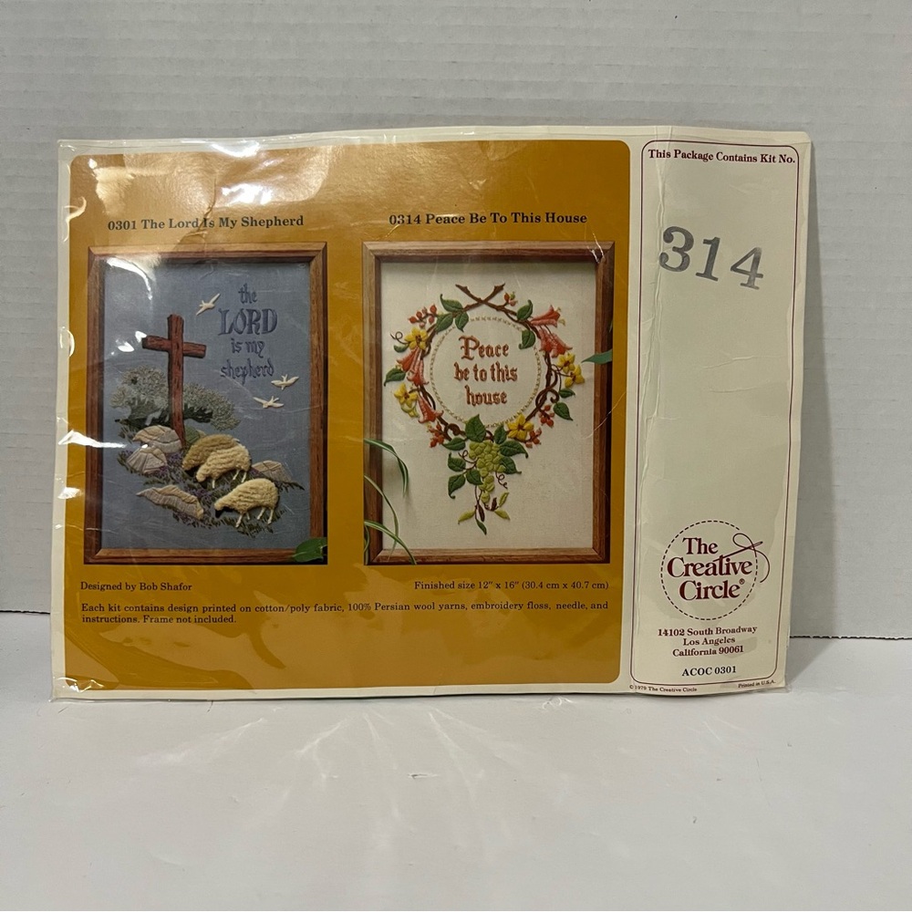 Vtg The Creative Circle - Peace Be to This House #314 Needlepoint Stitchery Kit